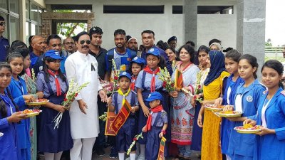 সৈয়দপুর বিমানবন্দরে শ্রীলঙ্কা দলকে সংবর্ধনা