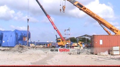 মধুমতি পাওয়ার প্লান্টের নির্মাণ কাজ চলছে (ছবি- প্রতিনিধি)