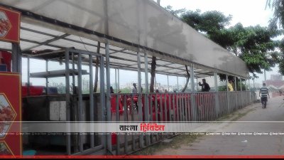 হাতিরঝিলে অবৈধ দোকান