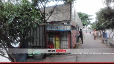 হাতিরঝিলে অবৈধ দোকান