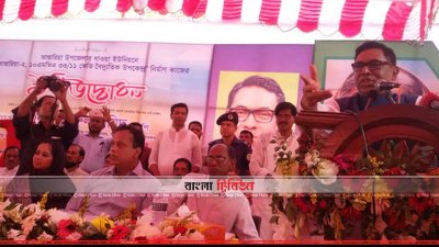 পিরোজপুরের ভাণ্ডারিয়ায় সুধীজন সমাবেশে বক্তব্য রাখছেন নসরুল হামিদ বিপু