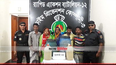 টাঙ্গাইলে চোলাই মদসহ আটক ৫