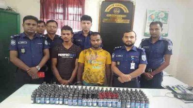 হিলিতে পুলিশের হাতে আটক দুই মাদক ব্যবসায়ী