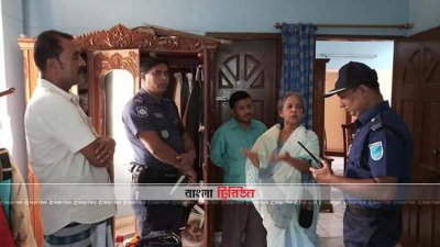 রাজবাড়িতে ডাকাতির পর ঘটনাস্থল পরিদর্শন করে পুলিশ