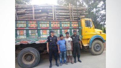 গাজীপুরে অবৈধ কাঠসহ আটক দুইজন