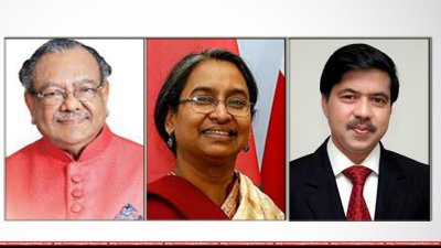আ ফ ম রুহুল হক, দীপু মনি ও হাবীবে মিল্লাত মুন্না