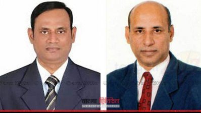 সুলতান সালাউদ্দিন টুকু ও শামসুল আলম তোফা (ছবি&ndash; প্রতিনিধি)