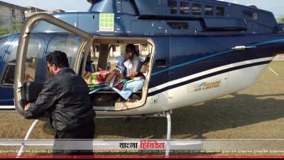 গুলিবিদ্ধ প্রভাস চন্দ্র দত্তকে উন্নত চিকিৎসার জন্য ঢাকায় নেওয়া হচ্ছে