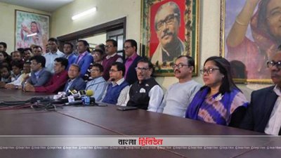 সংবাদ সম্মেলনে বক্তব্য রাখছেন ওবায়দুল কাদের