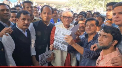 মহিবুল হাসান চৌধুরী নওফেলের সঙ্গে গণসংযোগে নুরুল ইসলাম বিএসসি