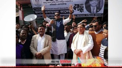 পথসভায় বক্তব্য রাখছেন ওবায়দুল কাদের (ছবি&ndash; প্রতিনিধি)