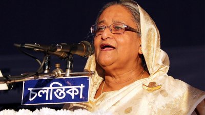 সিলেটের জনসভায় শেখ হাসিনা (ছবি: ফোকাস বাংলা)  