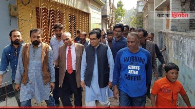 যশোরে নির্বাচনি প্রচারণায় আওয়ামী লীগের প্রার্থী কাজী নাবিল আহমেদ