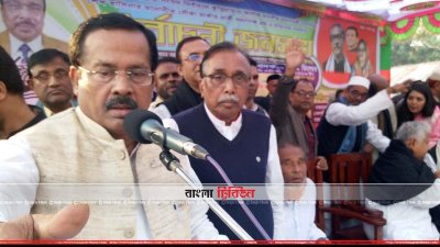 বক্তব্য রাখছেন জাহাঙ্গীর কবির নানক (ছবি&ndash; প্রতিনিধি)