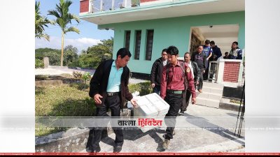 রাঙামাটির দুর্গম এলাকায় পাঠনো হচ্ছে ভোটের সামগ্রী