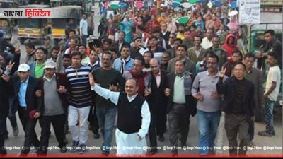 নির্বাচনি প্রচারণায় কুজেন্দ্র লাল ত্রিপুরা