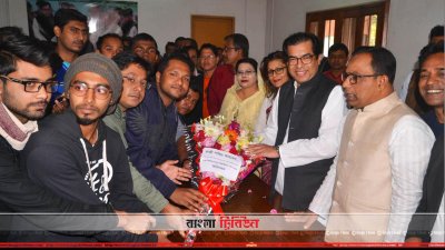 ফুলেল শুভেচ্ছায় সিক্ত যশোর-৩ আসনের এমপি কাজী নাবিল আহমেদ