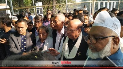 বঙ্গবন্ধুর প্রতিকৃতিতে ১৪ দলের শ্রদ্ধা নিবেদন