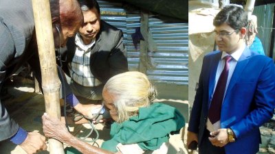 গোয়াল ঘরের পাশে রাত কাটাতে বাধ্য হওয়া বৃদ্ধাকে ইউএনওর সহায়তা
