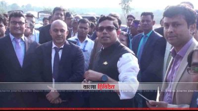 বঙ্গবন্ধু হাই-টেক সিটির কাজ পরিদর্শনে জুনাইদ আহমেদ পলক (ছবি&ndash; প্রতিনিধি)