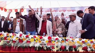 সংবর্ধনা অনুষ্ঠানে সাকিব আল হাসান।