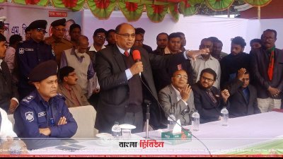 বক্তব্য রাখছেন রেলমন্ত্রী নূরুল ইসলাম সুজন (ছবি&ndash; প্রতিনিধি)