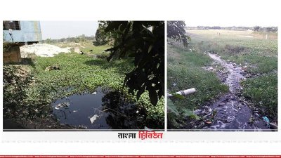 বিষাক্ত বর্জ্য মিশ্রিত হয়ে খালের পানি