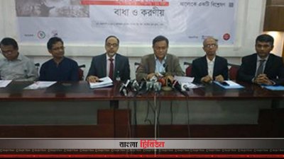 বক্তব্য রাখছেন তথ্যমন্ত্রী হাছান মাহমুদ