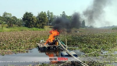 ধলেশ্বরী থেকে অবৈধভাবে মাটি উত্তোলন, দুটি ড্রেজার ধ্বংস