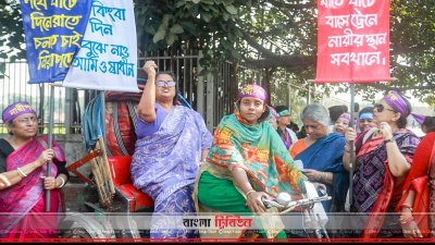 রিকশার তিন চাকায় ভর করে লড়ছেন রোজিনা