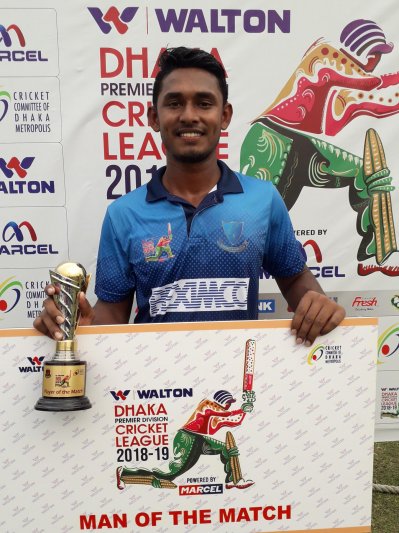 ম্যাচসেরা উত্তরার তানজিদ হাসান