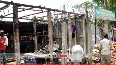হবিগঞ্জে খোয়াই নদীর ধারে অবৈধ স্থাপনা উচ্ছেদ