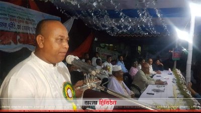 সমাবেশে বক্তব্য রাখেন উপজেলা চেয়ারম্যান নুরুল আলম