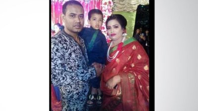 স্ত্রী-সন্তানের সাথে পুলিশ সদস্য মোশারফ হোসেন