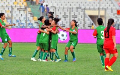 কিরগিজস্তানকে হারানোর পর বাংলাদেশের উল্লাস।