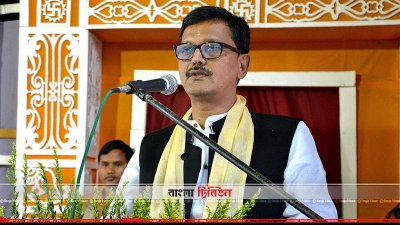বক্তব্য রাখছেন খালিদ মাহমুদ চৌধুরী (ছবি– প্রতিনিধি)