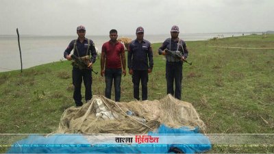 পাথরঘাটায় জব্দ জাল