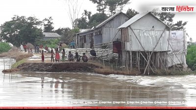 শনিবার হাওরে ঢুকে পড়েছে পানি 