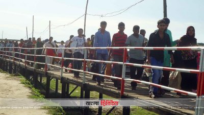 দৌলতদিয়ায় যানজট নেই, নির্বিঘ্নে বাড়ি ফিরছে মানুষ