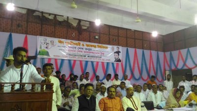 অনুষ্ঠানে বক্তব্য রাখছেন শেখ তন্ময়
