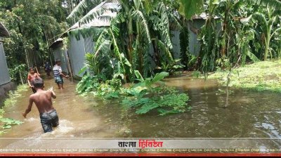 উজানের ঢলে পানি বেড়েছে তিস্তায়, নিম্নাঞ্চল প্লাবিত
