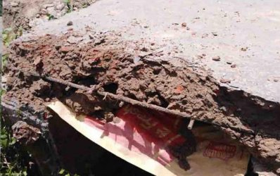 কালভার্ট ভেঙে পরীক্ষা করা হয় এতে রড আছে কিনা