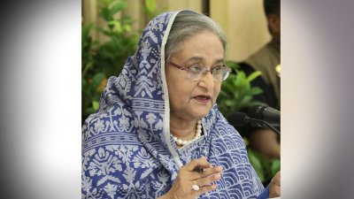 সংবাদ সম্মেলনে প্রধানমন্ত্রী (ছবি- ফোকাস বাংলা)