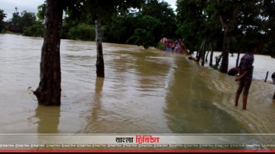 পাহাড়ি ঢলে তলিয়ে গেছে বাঘাইছড়ির নিচু এলাকা