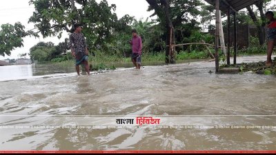 মৌলভীবাজারের মনু ও ধলাই নদীর পানি বিপদসীমার ওপর দিয়ে প্রবাহিত হচ্ছে
