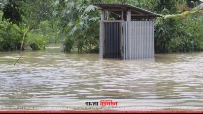 বন্যা কবলিত টয়লেট 