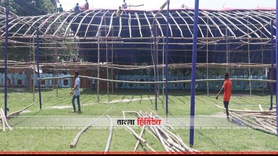 ঈদগাহ ময়দান প্রস্তুত হচ্ছে (ছবি&ndash; প্রতিনিধি)