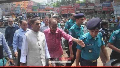 রাজধানীর সায়েদাবাদে সড়ক পরিদর্শন করেন ওবায়দুল কাদের