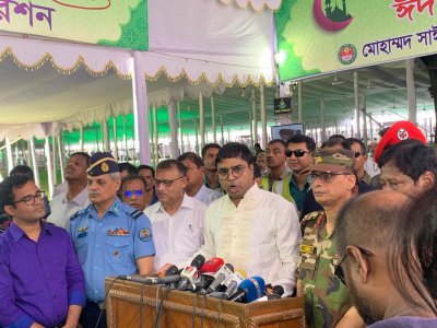 ঈদগাহ ময়দান পরিদর্শনে সাঈদ খোকন