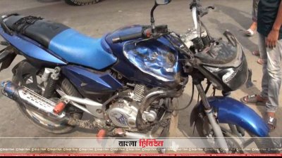 দুর্ঘটনা কবলিত মোটরসাইকেল (ছবি&ndash; প্রতিনিধি)